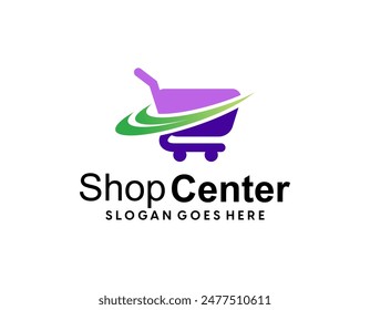 Online shop logo design simple concept Premium vector