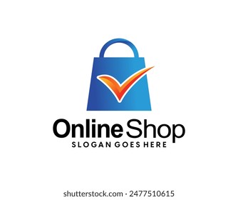 Online Shop Logo Design Simple Concept Premium Vektorgrafik