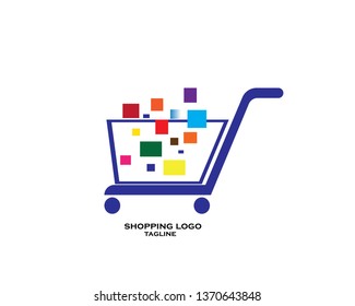 Online Shop Logo design Template, Vector illustration - Vector
