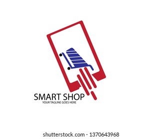 Online Shop Logo design Template, Vector illustration - Vector
