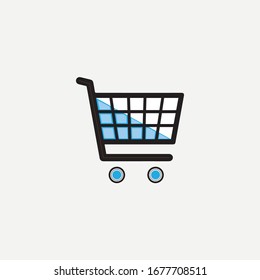 Online Shop Logo design Template. Ecommerce logo, Shop logo, shop icon. Online shopping and ecommerce icon design. Cart icon, sale, discount or store web element. Company emblem. Vector illustration 