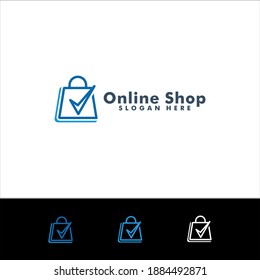 Design-Vorlage für das Online-Shop-Logo, Symbol für die Einkaufstasche