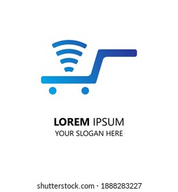 online shop logo design template. shopping logo vector. icon shopping illustration. shopping cart illustration.