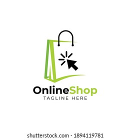 Online shop logo design template. shopping logo