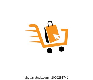 Online Shop Logo Design-Vorlage Vektorgrafik.