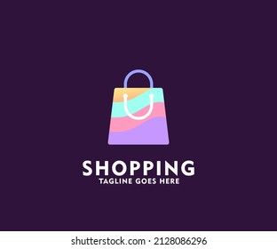 online Shop Logo Design Template. Shopping Logo vector icon illustration design. Shopping bag icon for online shop business logo. Online store logo vector illustration. with blue and orange.