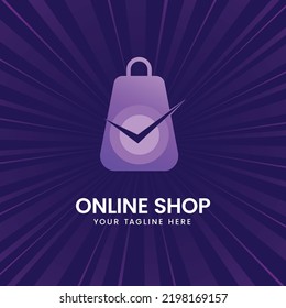 
Online Shop Logo Design Template. Perfect for eCommerce, sale, store, shop, discount, or store web element.