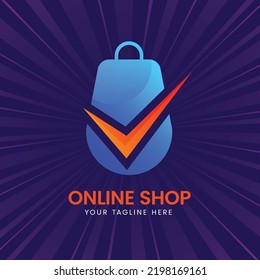 
Online Shop Logo Design Template. Perfect for eCommerce, sale, store, shop, discount, or store web element.