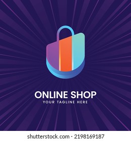 
Online Shop Logo Design Template. Perfect for eCommerce, sale, store, shop, discount, or store web element.