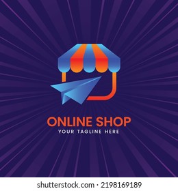 
Online Shop Logo Design Template. Perfect for eCommerce, sale, store, shop, discount, or store web element.