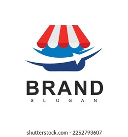 Online Shop Logo Design Template. Online Store Vector Design. Digital Market Symbol