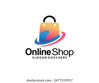 Online Shop Logo Design Template. Perfect for eCommerce, sale, store, shop, discount, or web