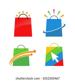 Online Shop Logo Design Vector Set