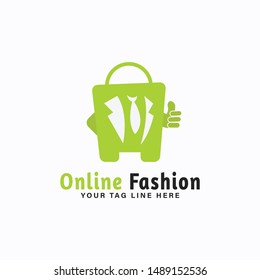 Online shop logo design vector template