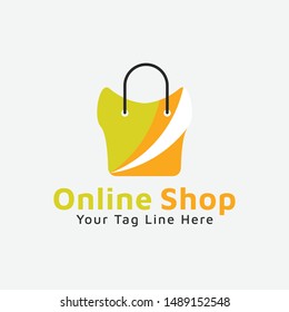 Online shop logo design vector template