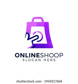 online shop logo design vector illustration