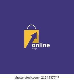 online shop logo design vector illustration