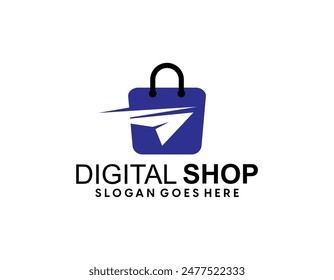 Online shop logo design vector editable