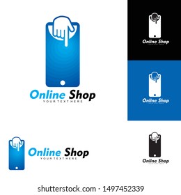 Online Shop Logo designs Template, Vector illustration