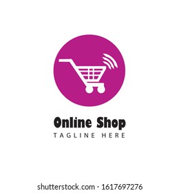 Online Shop Logo designs Template, Vector illustration