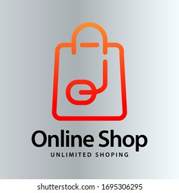 Online Shop Logo designs Template. Shopping Logo vector icon illustration design. Shopping bag icon for online shop business logo. Online store logo vector illustration. Logotypes For Online Shop.
