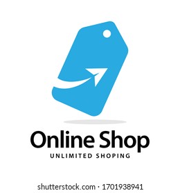 Online Shop Logo Designs Template. ECommerce Logo. Online Store Logo Vector Illustration.  