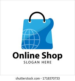 Online Shop Logo designs Template. Shopping Logo vector icon illustration design. Shopping bag icon for online shop business logo. Online store logo vector illustration. Logotypes For Online Shop.