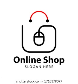 Online Shop Logo designs Template. Shopping Logo vector icon illustration design. Online store logo vector illustration. Logotypes For Online Shop. eCommerce logo.