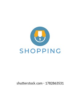 Design-Vorlage für das Online Shop-Logo. Tag, Label, Store, Warenkorb, Trolley.