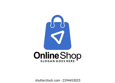 Online Shop Logo designs Template. Illustration vector graphic of shopping cart and shop bag combination logo design concept. Perfect for Ecommerce,sale, discount or store web element. Company emblem