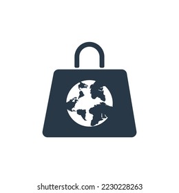 Online Shop Logo designs Template. Shopping bag icon for online shop business logo.
