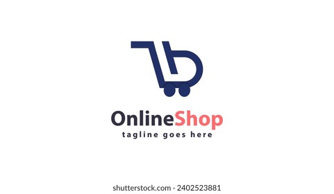 Online Shop Logo designs Template. Illustration vector graphic of shopping cart and shop bag combination logo design concept. Perfect for Ecommerce, sale, discount or store web element.