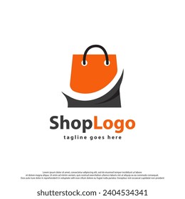 Online Shop Logo designs Template. Illustration vector graphic of shopping cart and shop bag combination logo design concept. Perfect for Ecommerce, sale, discount or store web element.