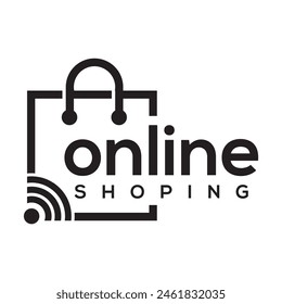  Online Shop Logo designs Template, Vector illustration Bag Shop Logo Icon Design Vector Shopping Cart Icon with Editable Stroke and Pixel Perfect.