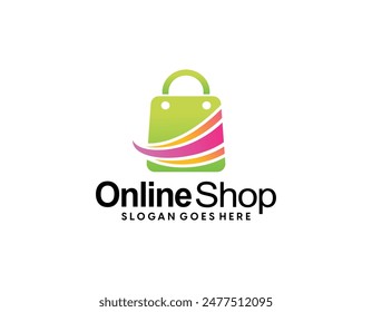 Tienda en línea Logo diseños Plantilla conjunto de Ilustración vectorial