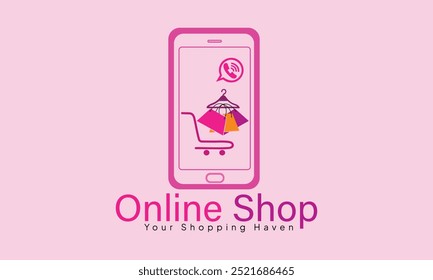 Plantilla de diseños de logotipos de la tienda en línea, ícono de símbolo de logotipo de la tienda telefónica, ícono de Plantilla de logotipo