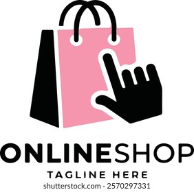 Online Shop Logo designs Template. Illustration vector graphic of shopping cart and shop bag combination