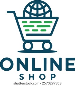 Online Shop Logo designs Template. Illustration vector graphic of shopping cart and shop bag combination