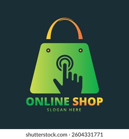 Online Shop Logo designs Template. Illustration vector graphic of finger click, Perfect for Ecommerce, sale, discount or store web element