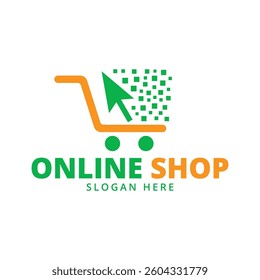 Online Shop Logo designs Template. Illustration vector graphic of finger click, Perfect for Ecommerce, sale, discount or store web element