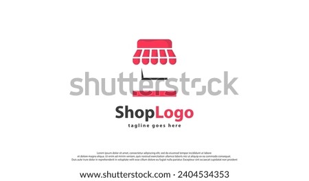 Online Shop Logo designs Template. Illustration vector graphic of shopping cart and shop bag combination logo design concept. Perfect for Ecommerce, sale, discount or store web element.