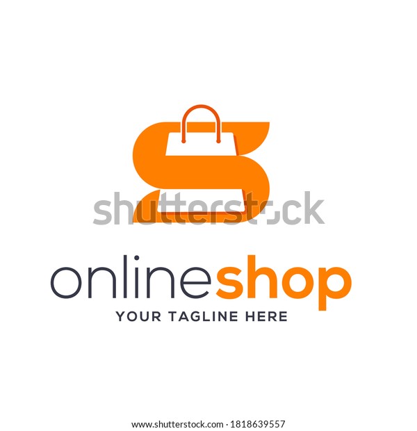 Blijven pion Verloren hart Online Shop Logo Designs Template Shopping Stock Vector (Royalty Free)  1818639557
