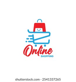 Online Shop Logo - E-commerce Branding, Digital Store Icon, Shopping Cart, Retail Market logo