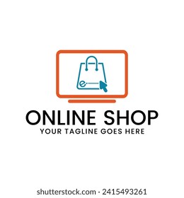 Online-Shop-Logo, E-Commerce-Vektorvorlage