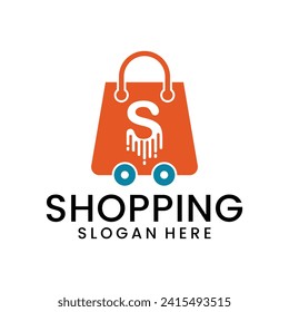 online shop logo, e-commerce vector template