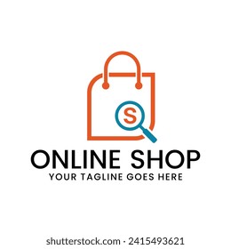 online shop logo, e-commerce vector template