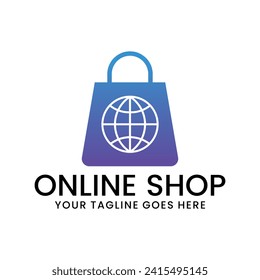 online shop logo, e-commerce vector template