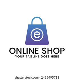 logotipo de tienda en línea, plantilla de vector de comercio electrónico