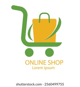 An online shop logo featuring a combination of green and orange colors should evoke a sense of vibrancy, energy, and freshness while conveying a modern, approachable, and friendly shopping experience