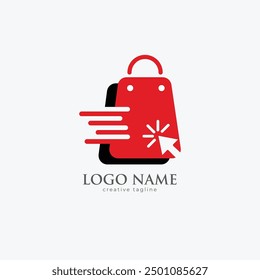 Online shop logo fully editable vector template